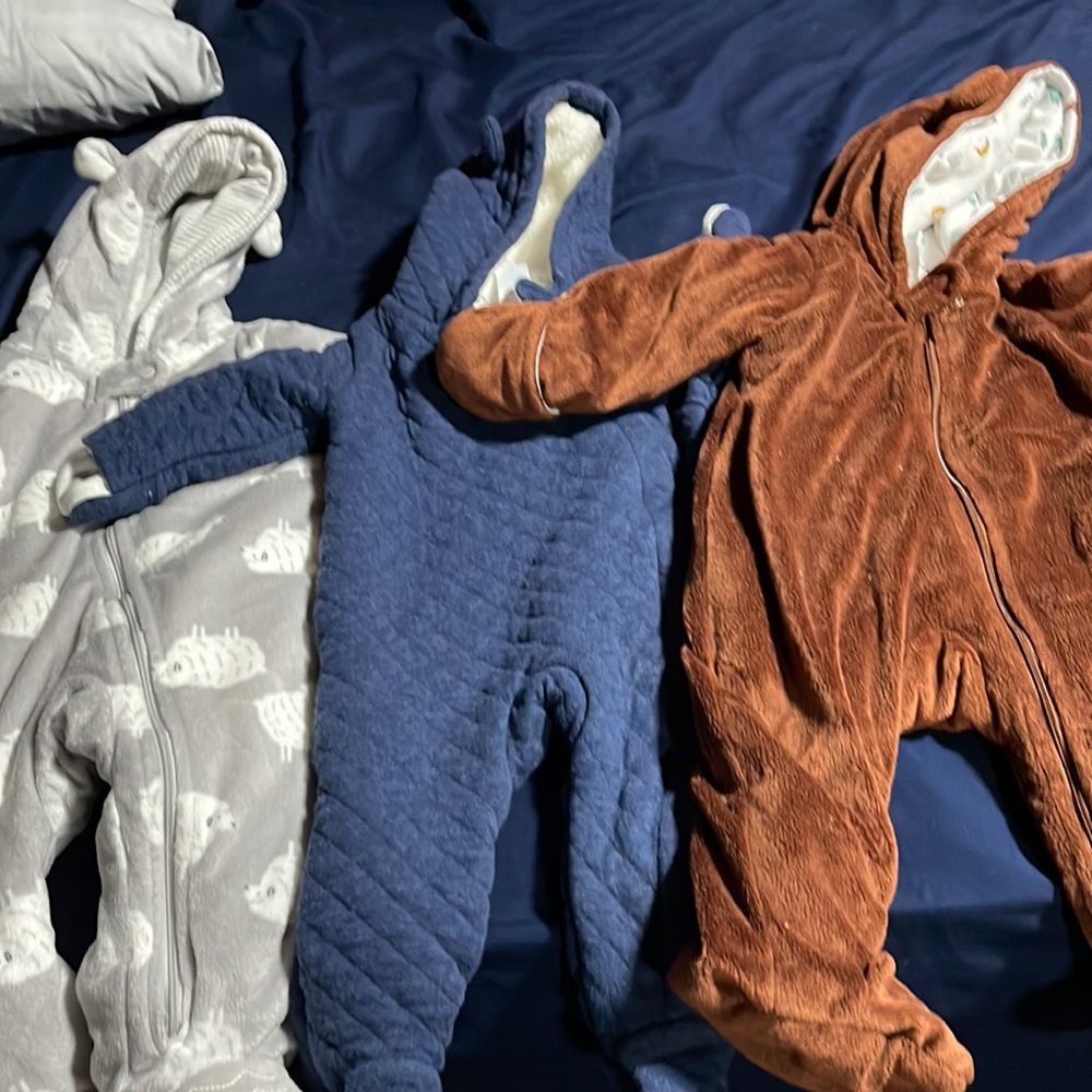Baby winter onesie for sale (3 different color ones) We’re only used 4 times